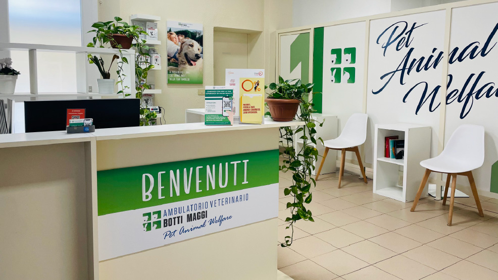 Banco di accettazione dell'Ambulatorio Veterinario Botti Maggi a Voghera in provincia di Pavia